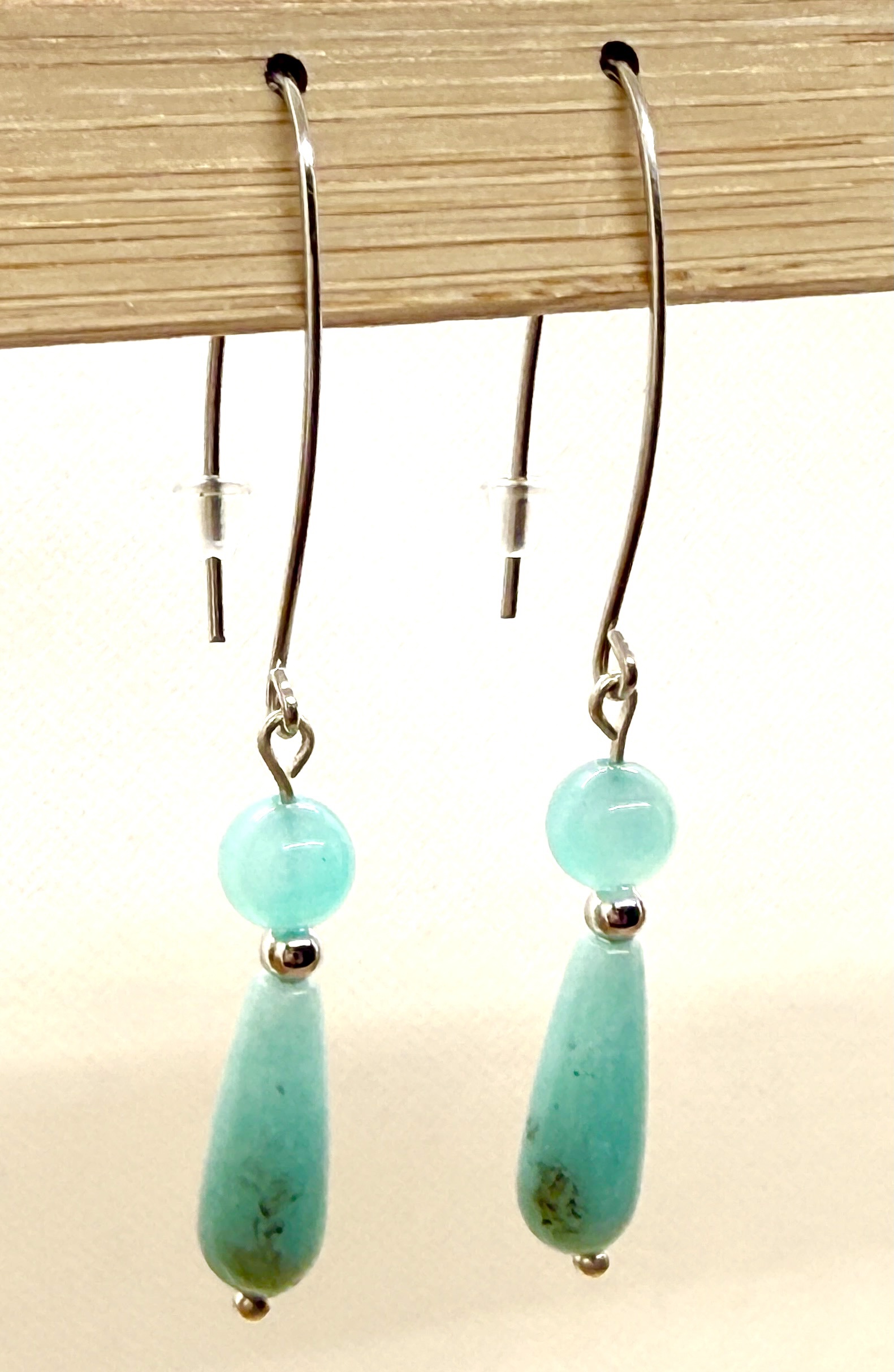 Boucle d'oreille collection « Jaipur» pendante pierre naturelle et argent – Image 6