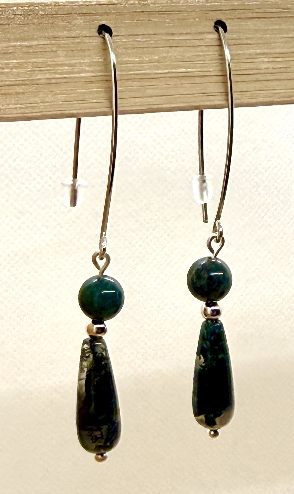 Boucle d'oreille collection « Jaipur» pendante pierre naturelle et argent – Image 3