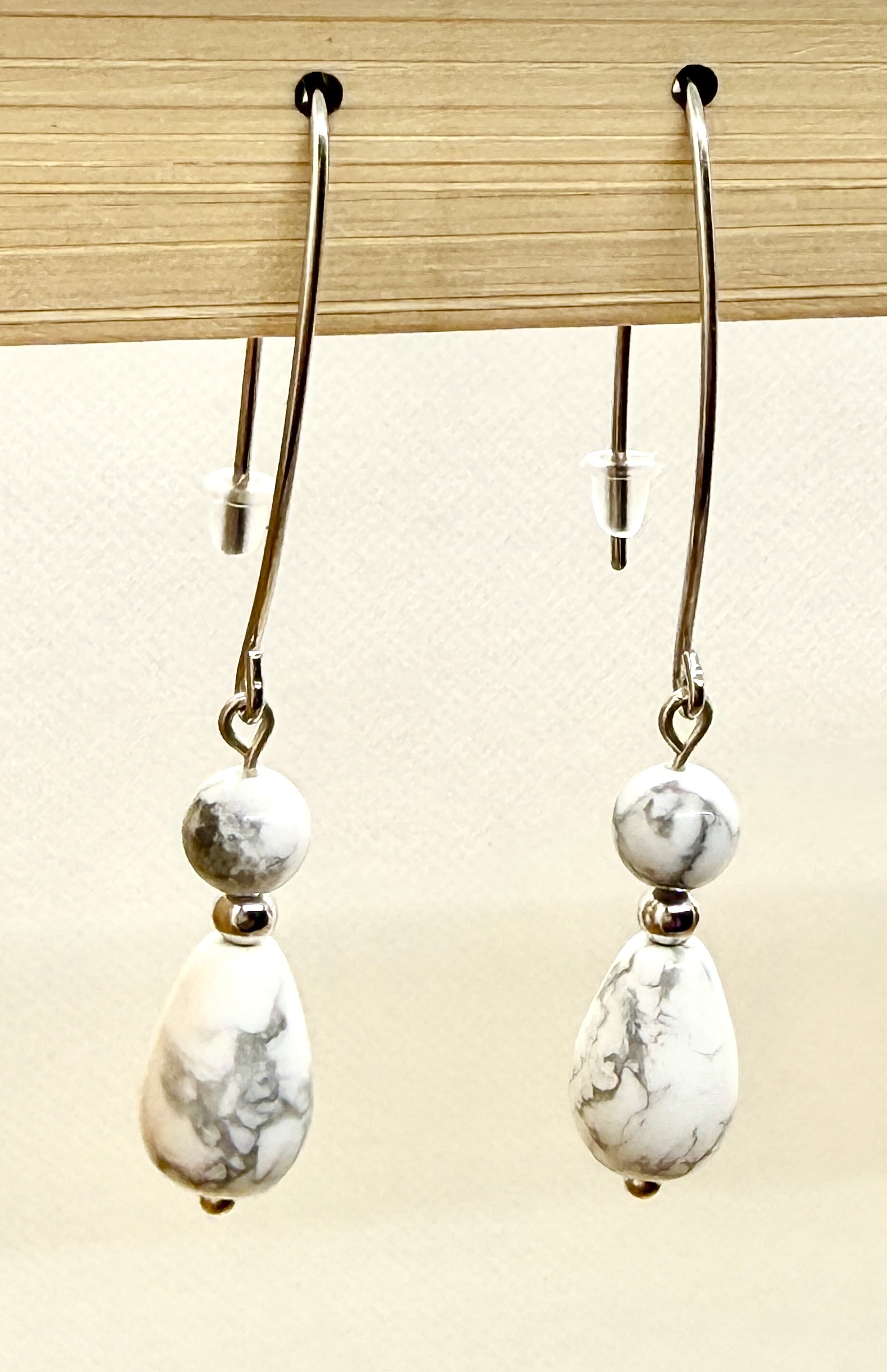 Boucle d'oreille collection « Jaipur» pendante pierre naturelle et argent – Image 8