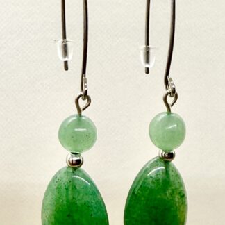 Boucle d'oreille collection « Jaipur» pendante pierre naturelle et argent