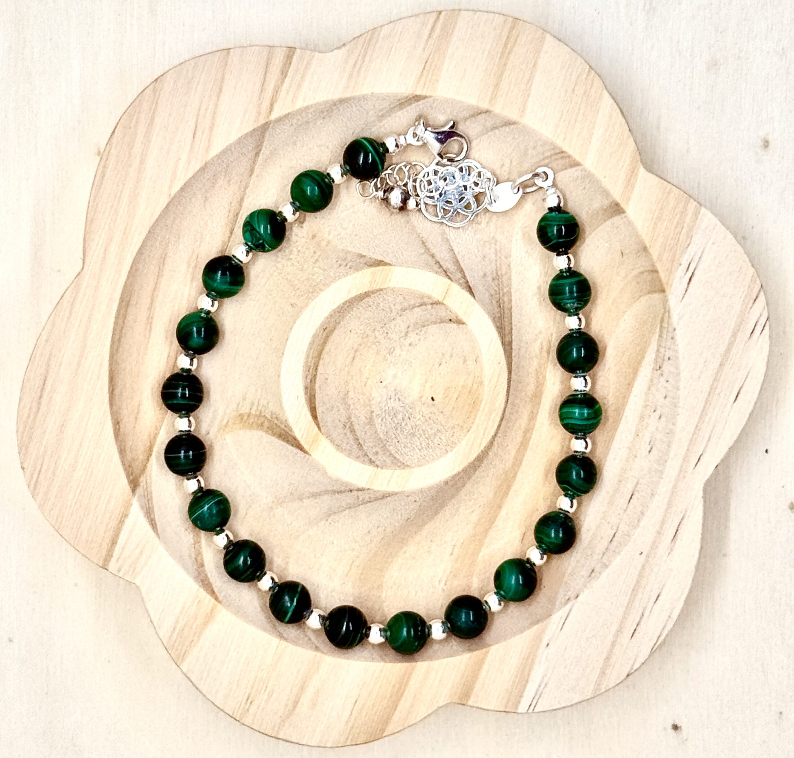 Bracelet collection « Gaya » 6mm en pierre naturelle et argent 1/1 – Image 10