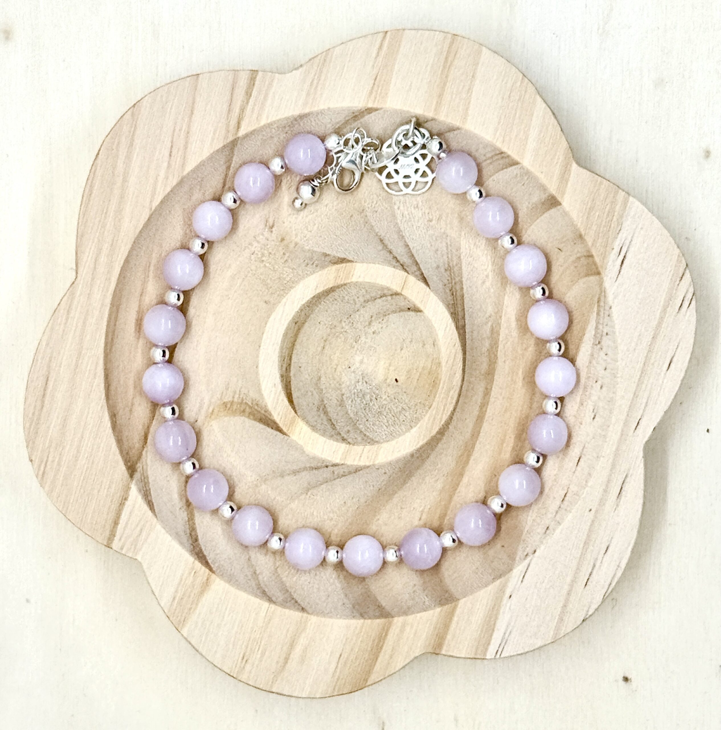Bracelet collection « Gaya » 6mm en pierre naturelle et argent 1/1 – Image 4