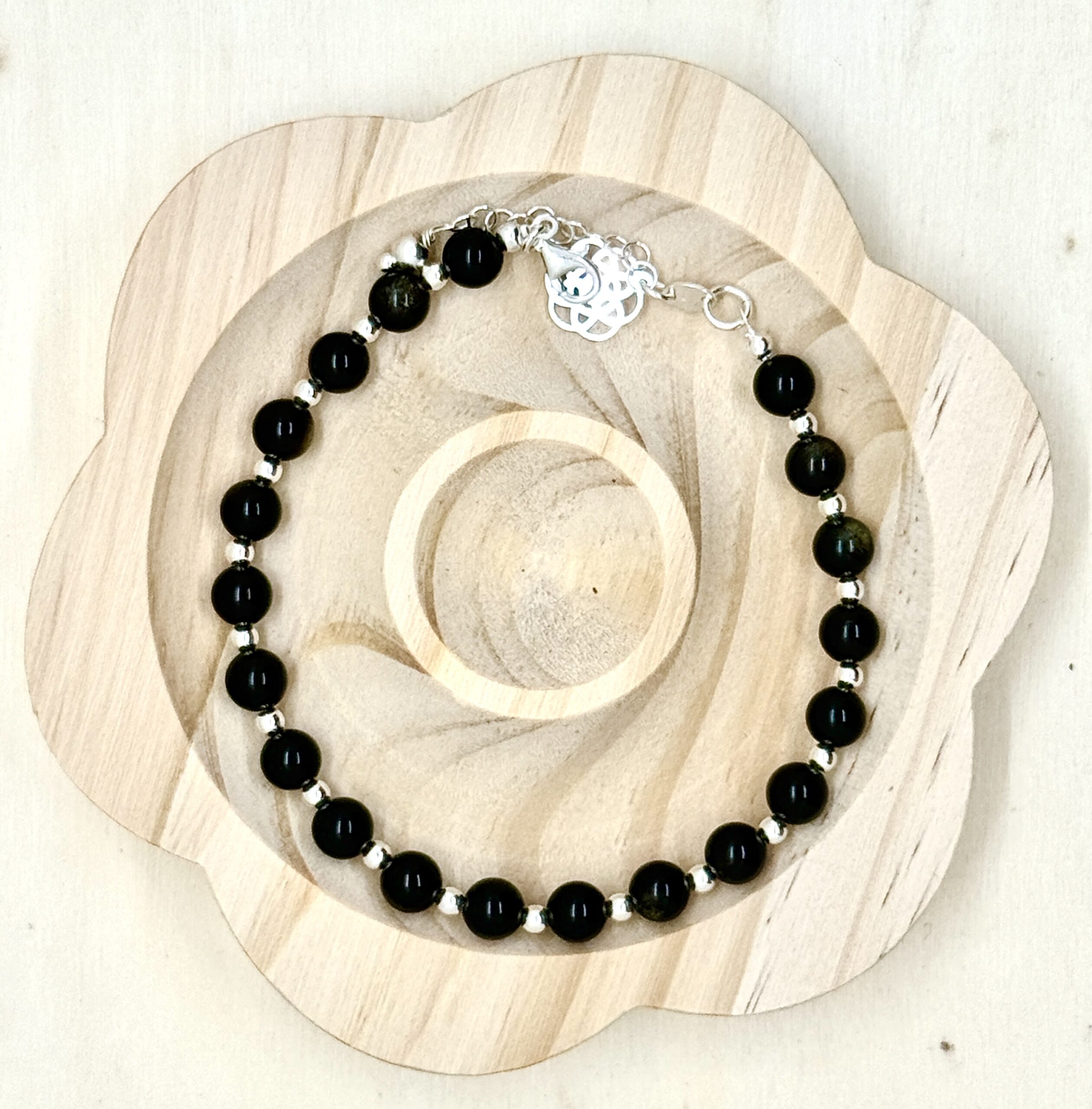 Bracelet collection « Gaya » 6mm en pierre naturelle et argent 1/1 – Image 3