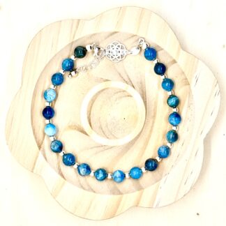 Bracelet collection « Gaya » 6mm en pierre naturelle et argent 1/1