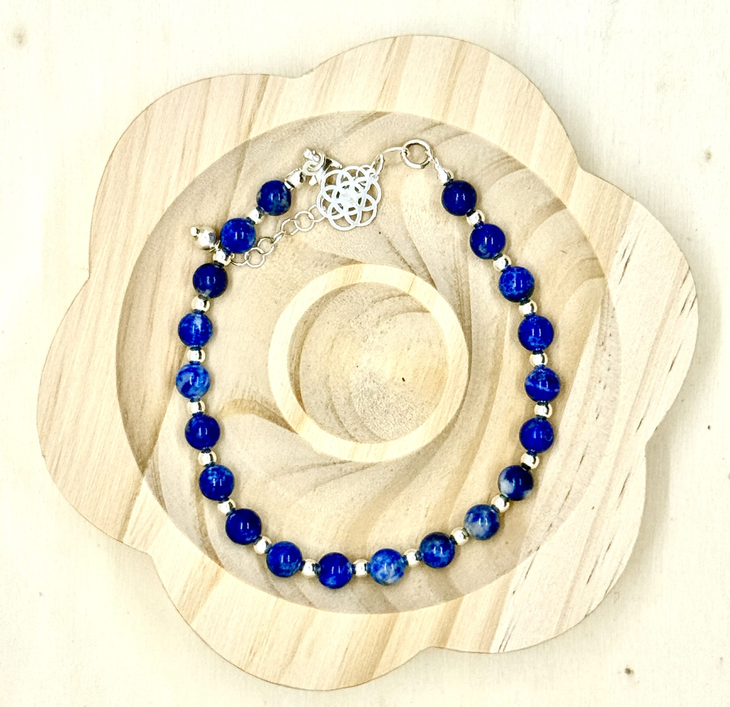 Bracelet collection « Gaya » 6mm en pierre naturelle et argent 1/1 – Image 5