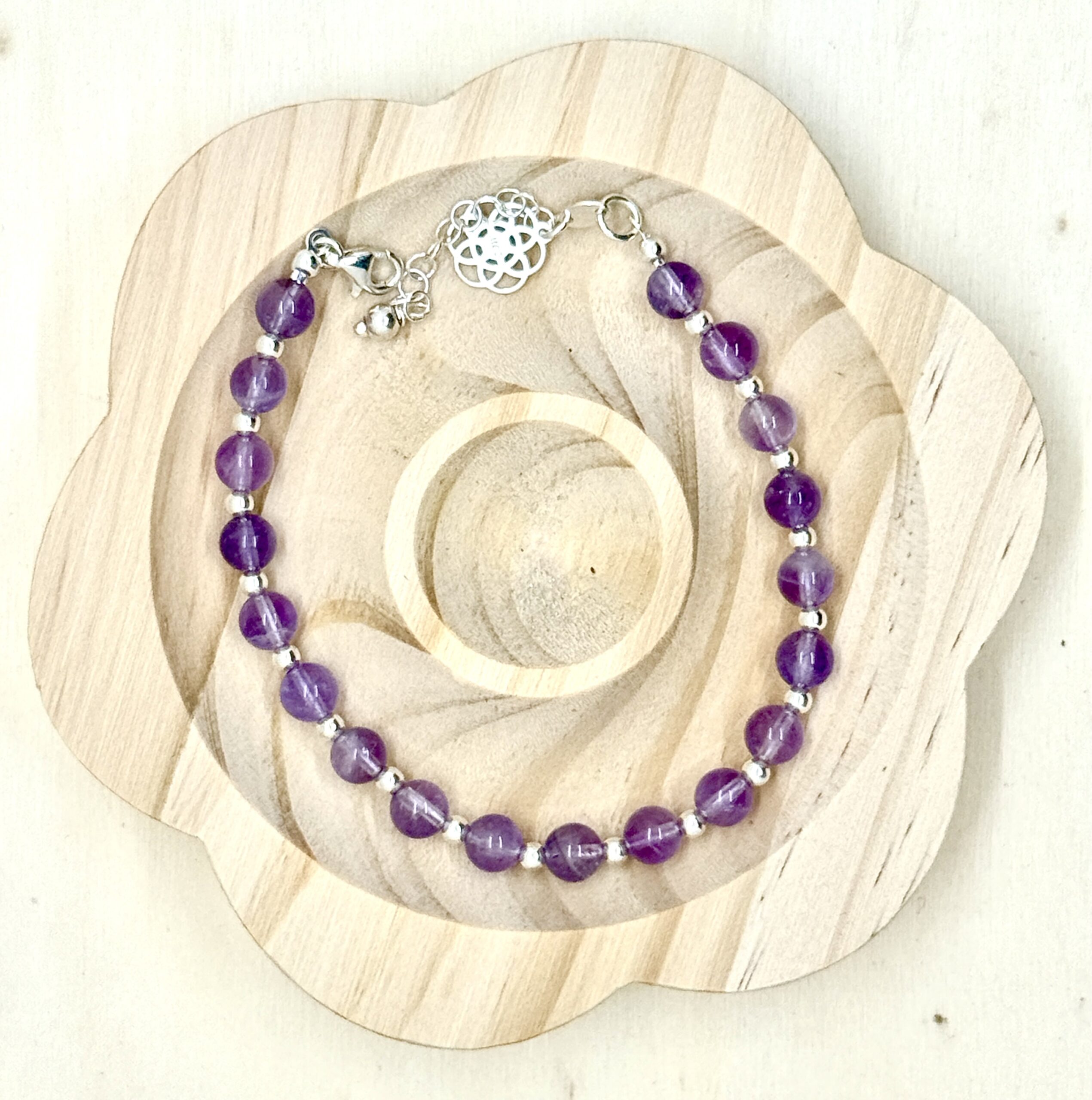 Bracelet collection « Gaya » 6mm en pierre naturelle et argent 1/1 – Image 7