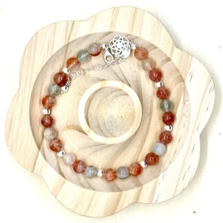 Bracelet collection « Gaya » 6mm en pierre naturelle et argent 3/1