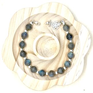 Bracelet collection « Gaya » 8mm en pierre naturelle et argent 1/1
