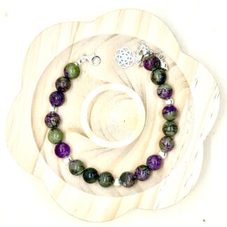 Bracelet collection « Gaya » 8mm en pierre naturelle et argent 3/1